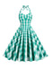 1950s Plaid Halter Swing Dress