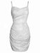 Silver 1960s Spaghetti Strap Sparkling Mini Dress