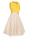 Yellow 1950s Daisy Bowtie Patchwork Dress