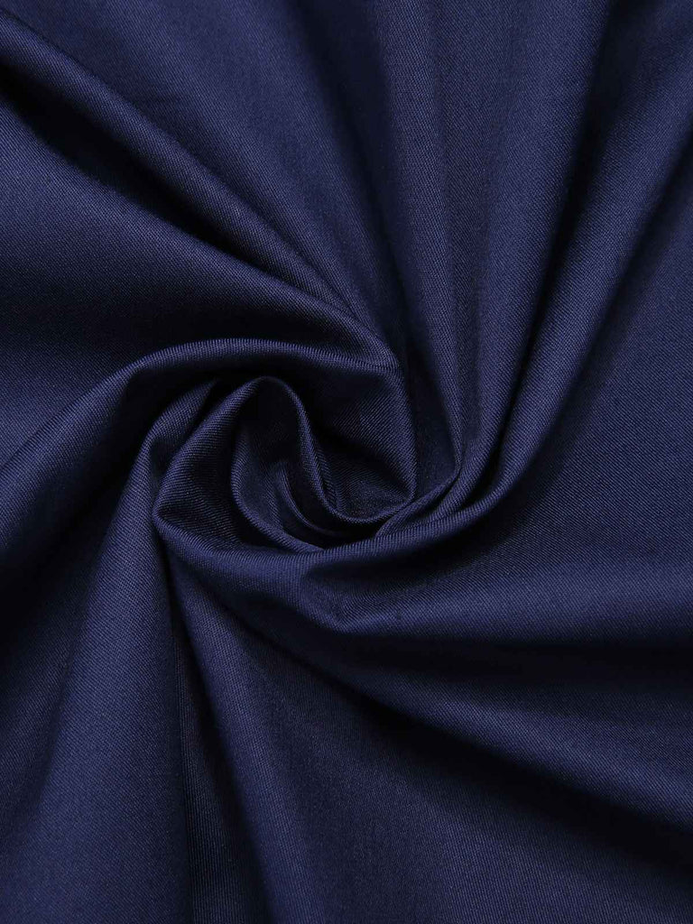 Dark Blue 1950s Lapel Patchwork Dress
