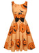 Orange 1950s Halloween Sleeveless Beading Dress