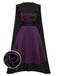 2PCS 1950s Deep Purple Dress & Black Bat Cloak