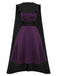 2PCS 1950s Deep Purple Dress & Black Bat Cloak