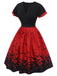 1950s Halloween Flounce Sleeve Swing Dress