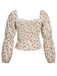 1960s Ditsy Floral Square Neck Blouse