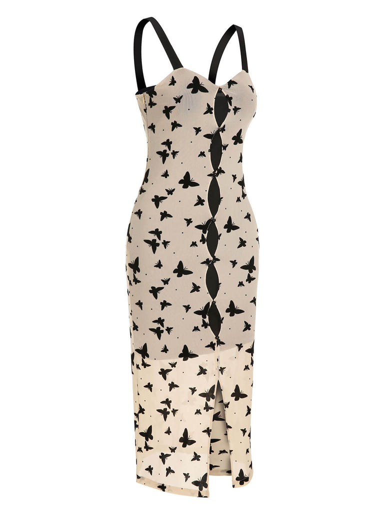 [Pre-Sale] Apricot 1960 Butterfly Strap Dress