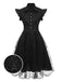 Black 1950s Sequined Spider Mesh Dress