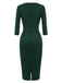 [Pre-Sale] Green 1960s Solid Boat Neck Wrap Dress