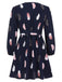[Plus Size] 1950s V-Neck Feather Waist Dress