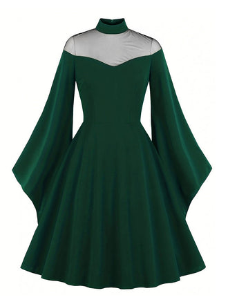 1950s Halloween Flare Sleeve Swing Dress