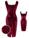 ‍Wine Red 1960s Velvet Elk Bow Dress (65% off)