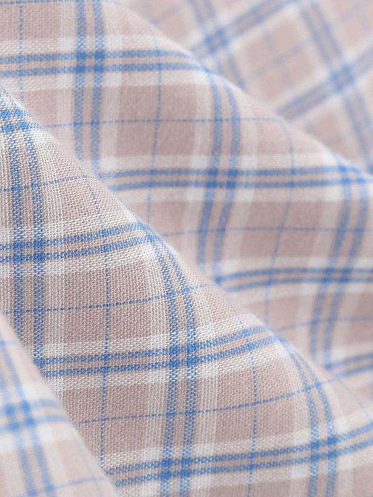 1950s Lapel Plaids Belted Dress
