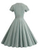 1950s Lapel Plaids Belted Dress