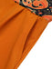 Orange 1950s Halloween Pumpkin Halter Romper
