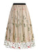 1950s Floral Embroidered Mesh Skirt