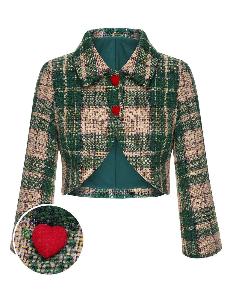 [Pre-Sale] Green 1950s Lapel Scottish Plaid Jacket