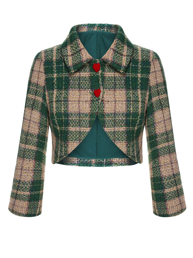 [Pre-Sale] Green 1950s Lapel Scottish Plaid Jacket