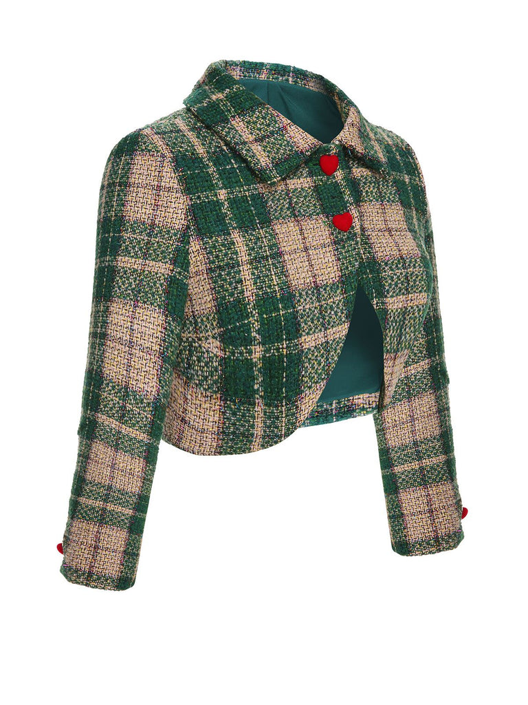 [Pre-Sale] Green 1950s Lapel Scottish Plaid Jacket