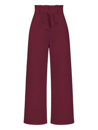 1950s Solid Hight Waist Wideleg Pants