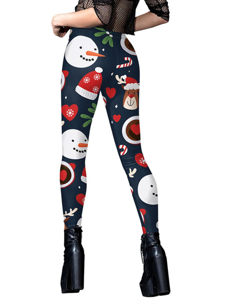 1960s Christmas Printed Cute Leggings