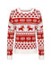 Red&White 1940s Christmas Elk Pullover Sweater