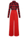 ‍Red 1930s Christmas Plaid Jumpsuit (75% off)