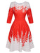 1950s Christmas Round Neck Snowflake Dress