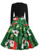 Christmas 1950s V-Neck Patchwork Swing Dress