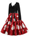 Christmas 1950s V-Neck Patchwork Swing Dress