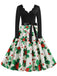 Christmas 1950s V-Neck Patchwork Swing Dress