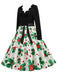 Christmas 1950s V-Neck Patchwork Swing Dress