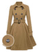 1950s Solid Color Lapel Slim Coat