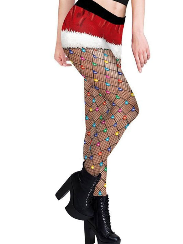 1960s Christmas Fishnet Stocking Leggings