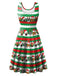 1950s Christmas Print Knitted Sleeveless Dress