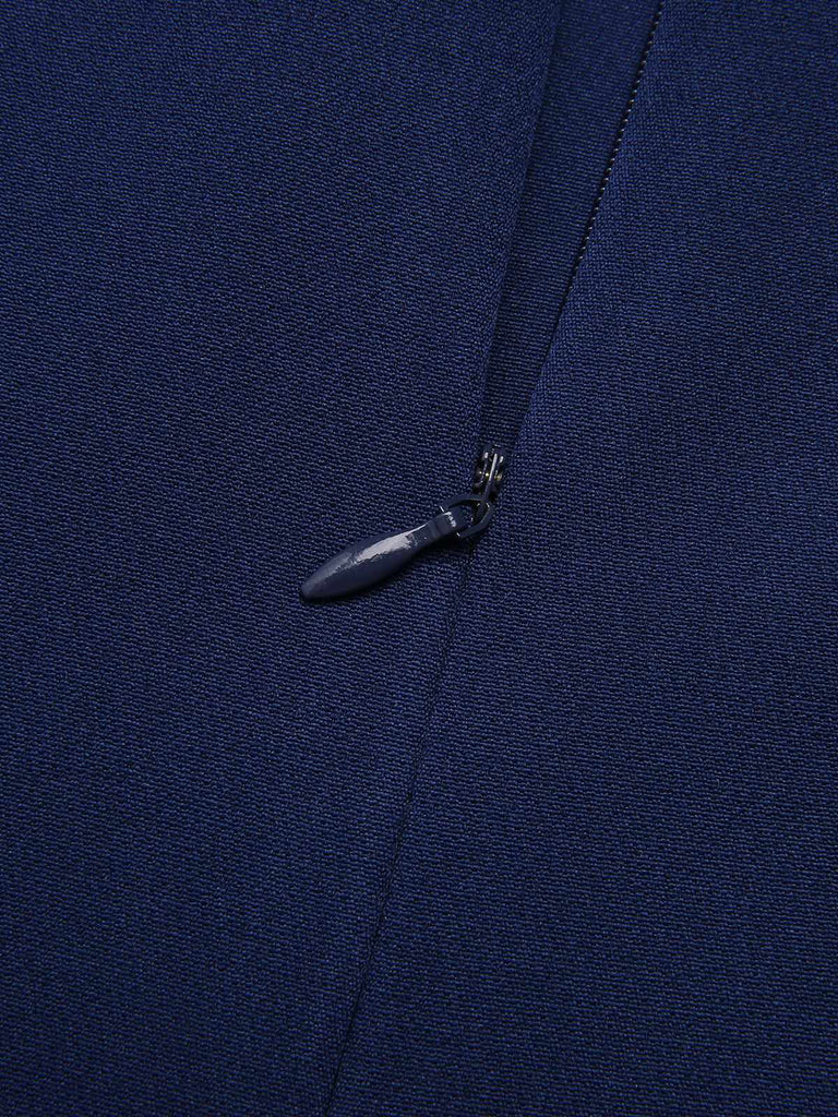 Blue 1960s Peter Pan Collar Belt Top