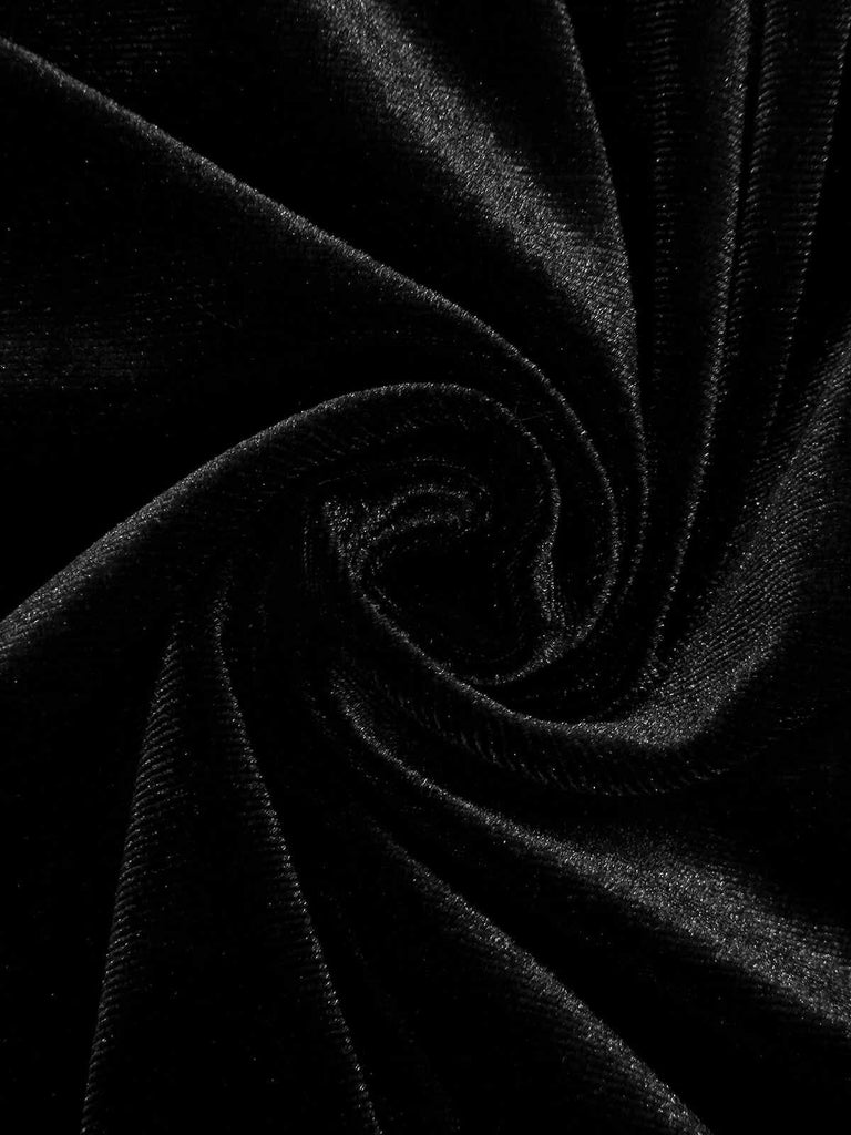 Black & White 1960s Lapel Patchwork Velvet Dress