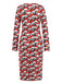 1960s Christmas Print V-Neck Wrap Dress