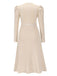 1940s Solid Knitted Lantern A-line Belt Dress