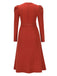 1940s Solid Knitted Lantern A-line Belt Dress