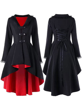 1960s Lace Buttoned Irregular Hem Coat