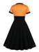 [Plus Size] 1950s Square Neck Polka Dot Dress