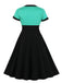 [Plus Size] 1950s Square Neck Polka Dot Dress
