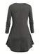 [Plus Size] Gray 1940s Plaid Patchwork Tunic Top