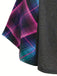 [Plus Size] Gray 1940s Plaid Patchwork Tunic Top