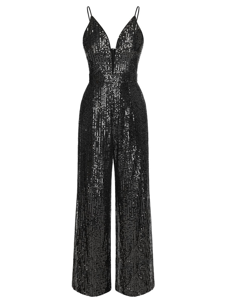 1930s Sequined Shiny Slip Vintage Jumpsuit