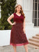 [Plus Size] 1940s V-Neck Glitter A-Line Sleeveless Dress