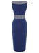 [Pre-Sale] Dark Blue 1960s Buttoned Stripes Dress