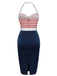 [Pre-Sale] 1960s Halter Stripes Bow Belted Dress
