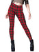 1960s Red Plaids Cute Leggings