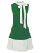 [Pre-Sale] Green 1960s Crew Bowknot Sleeveless Dress